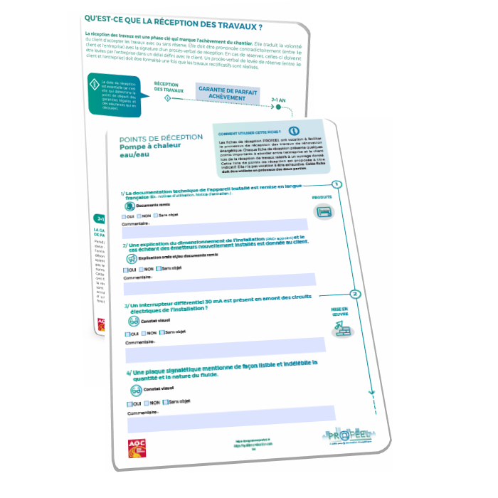 fiche de réception pac eau-eau profeel