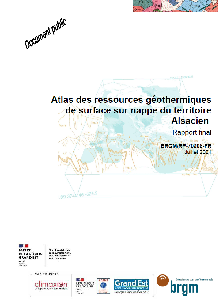 couverture rapport atlas géothermie nappe alsace