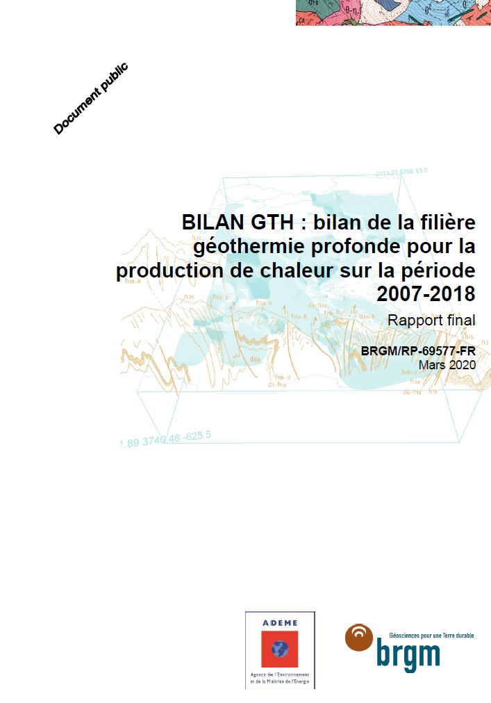 BRGM Projet Bilan GTH bilan de la filière géothermie profonde pour la production de chaleur 2007-2018
