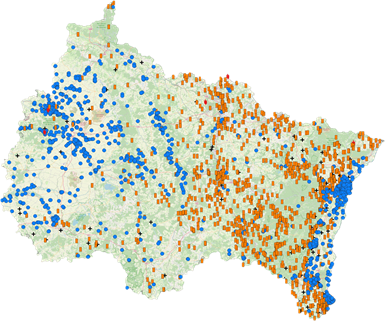 Carte des installations de géothermie recensées lors de l'état des lieux de la filière géothermique en Grand Est