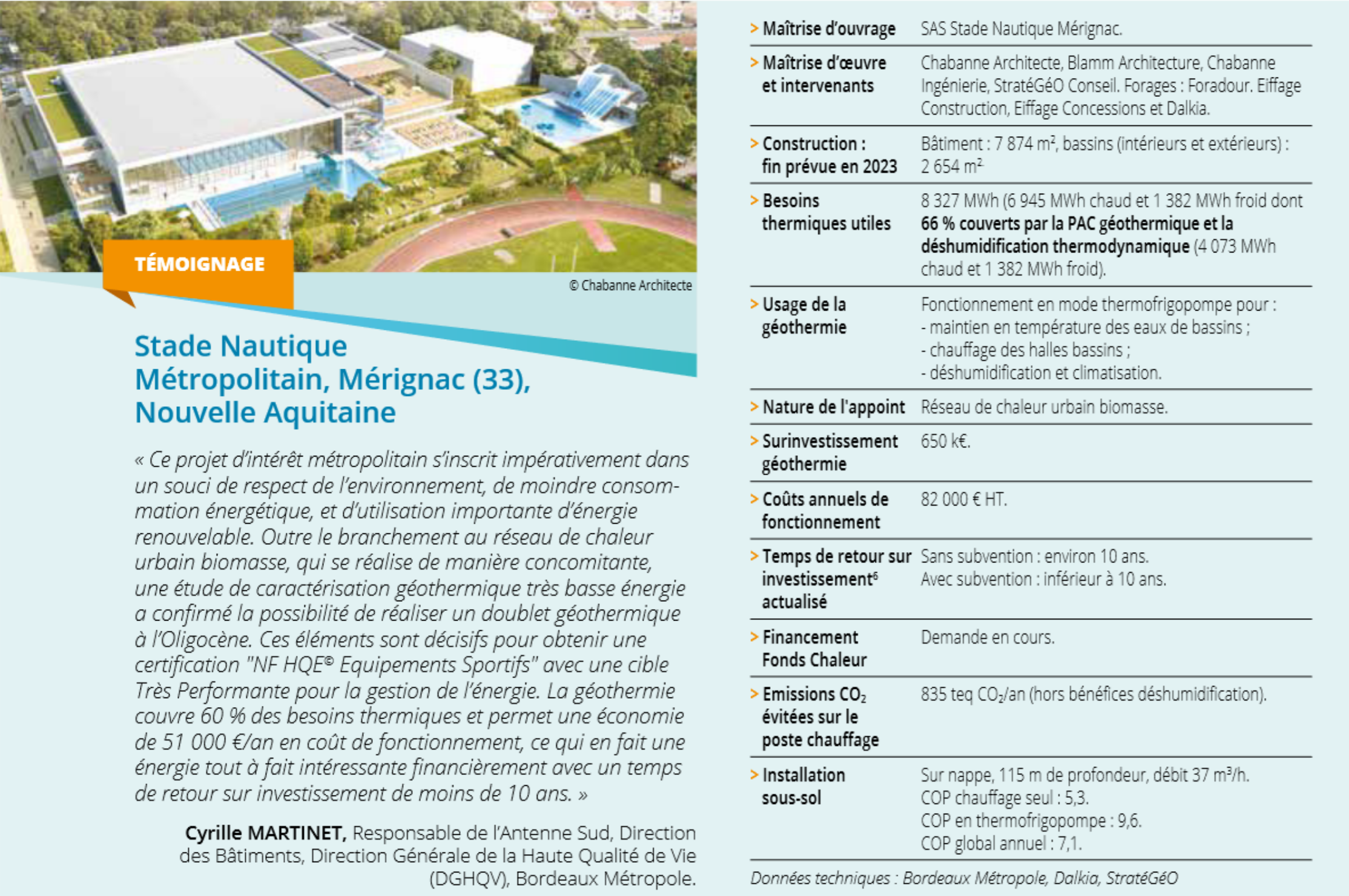 Géothermie de surface, une énergie performante pour les piscines et centres aquatiques. 6 bonnes raisons de choisir la géothermie / ADEME, BRGM