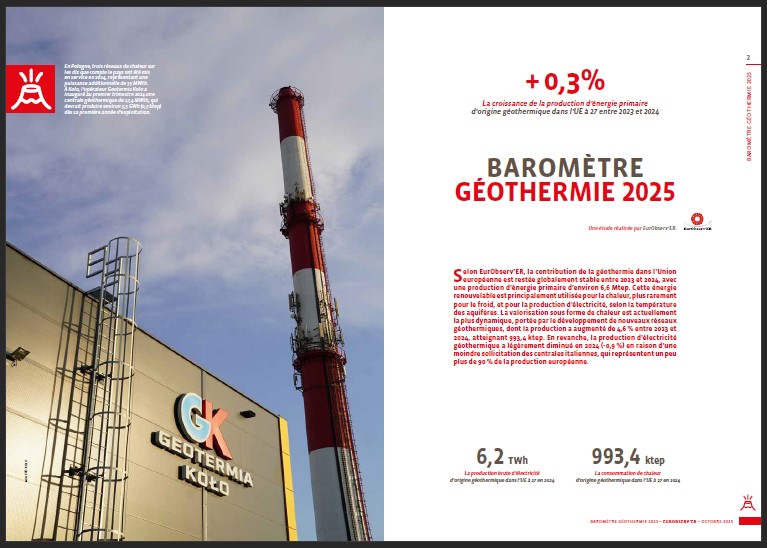 barometre géothermie 2025 Eurobserv'ER