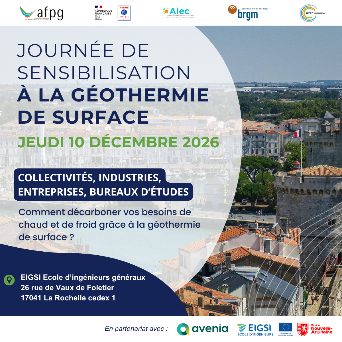 journée géothermie de surface La Rochelle 2026
