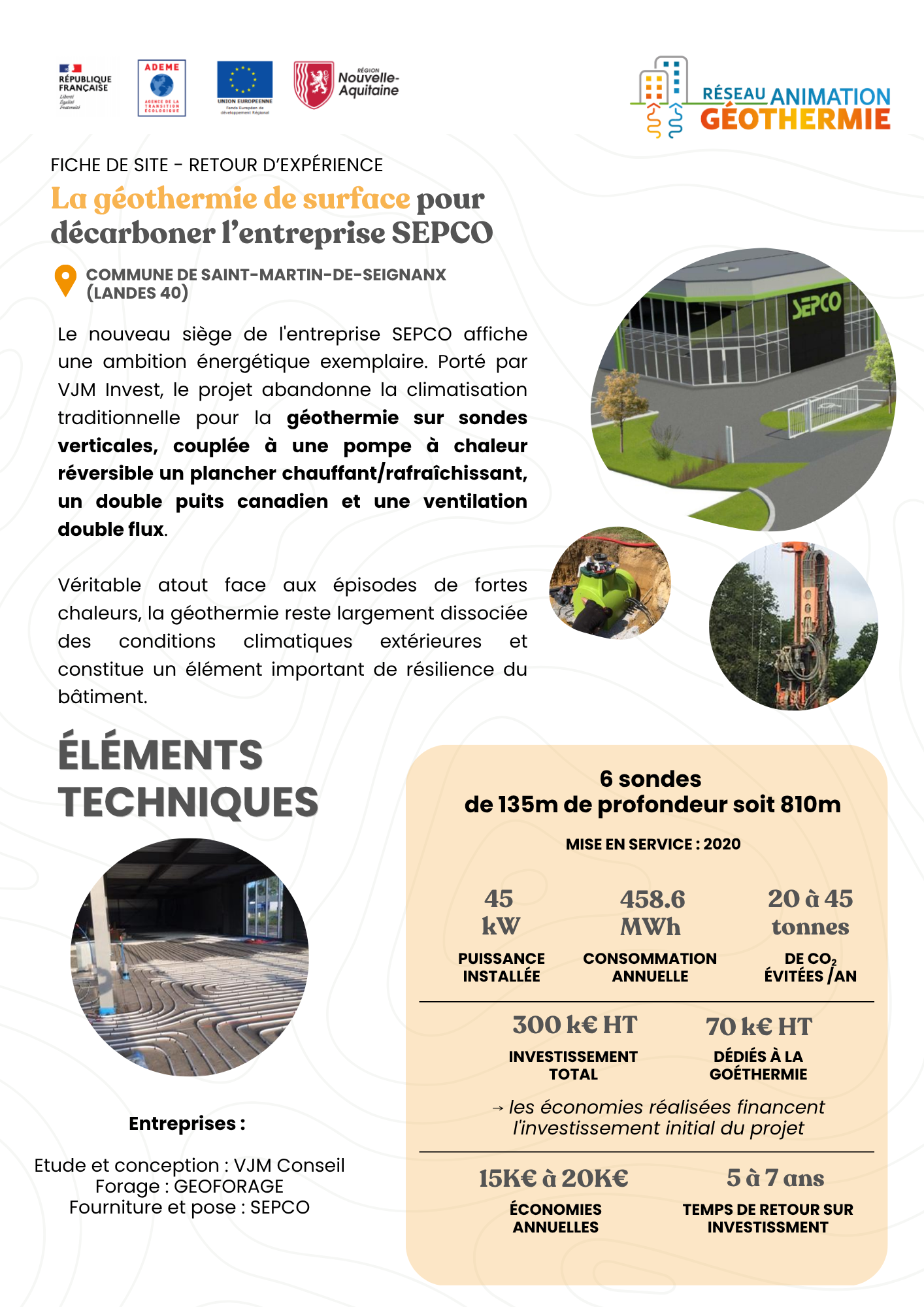 REX Géothermie entreprise SEPCO LANDES