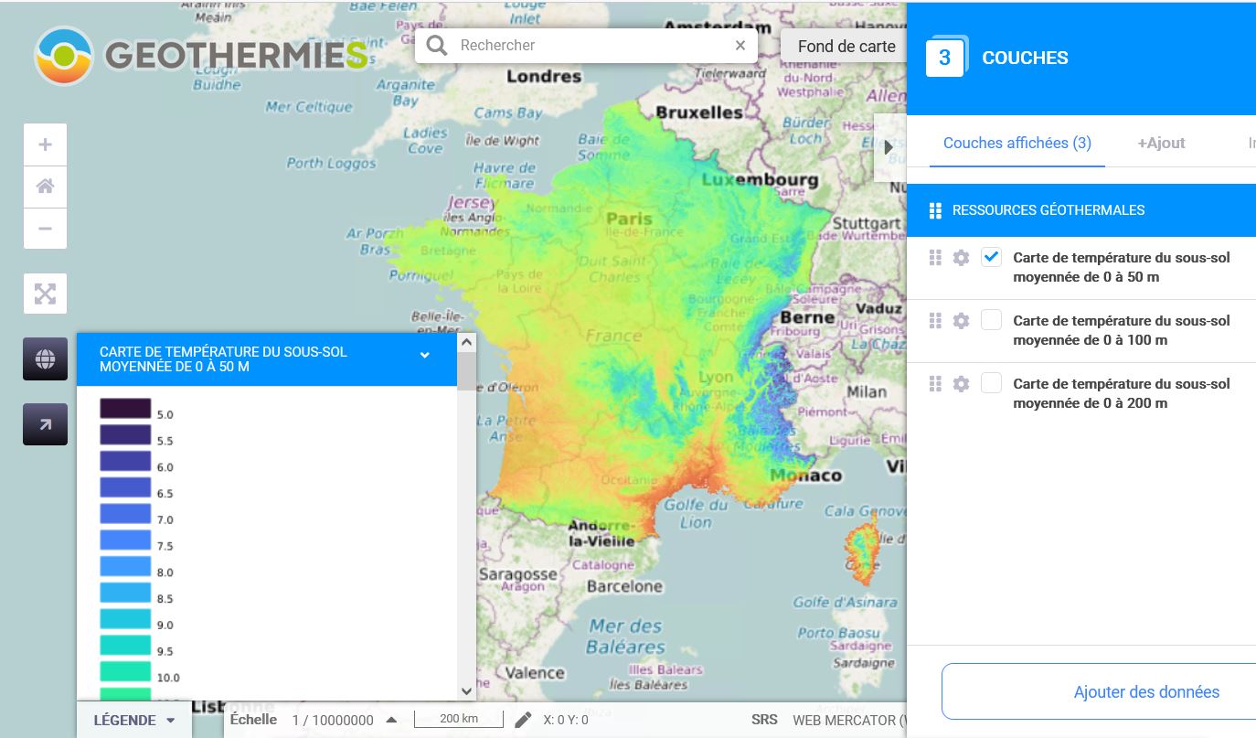 cartodim 2022 geothermie de surface sonde température moyennée