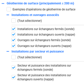 Onglet "Ajout" espace cartographique géothermies