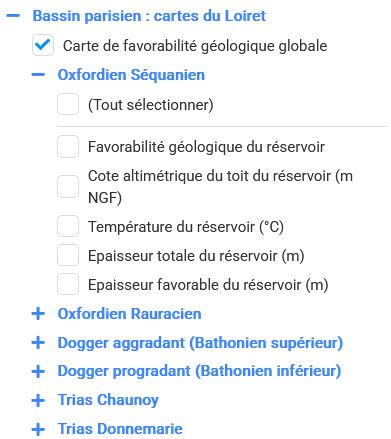 carte propriétés réservoirs profonds géothermiques Loiret