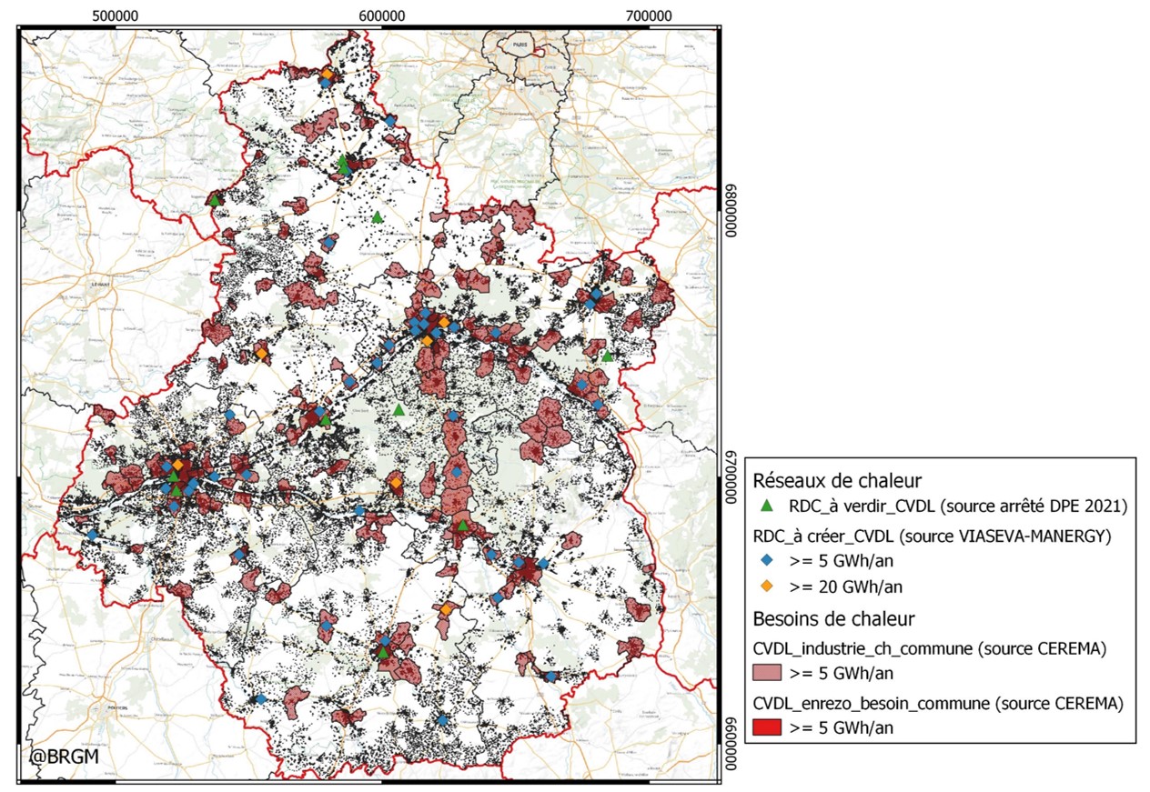 1 er inventaire des réseaus de chaleur en Centre Val de Loire ©BRGM