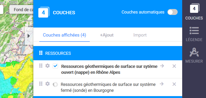 couches cartographiques Bourgogne