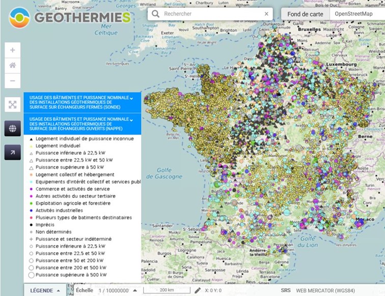 ODGS installations géothermie surface secteur puissance