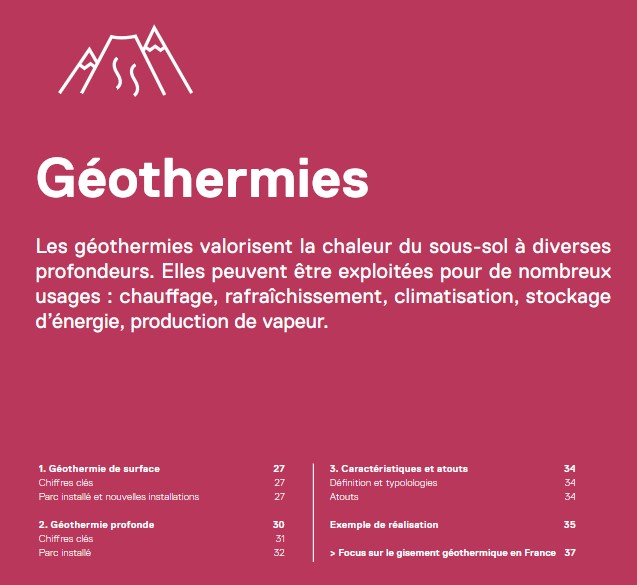 chapitre géothermies panorama chaleur renouvelable edition 2025
