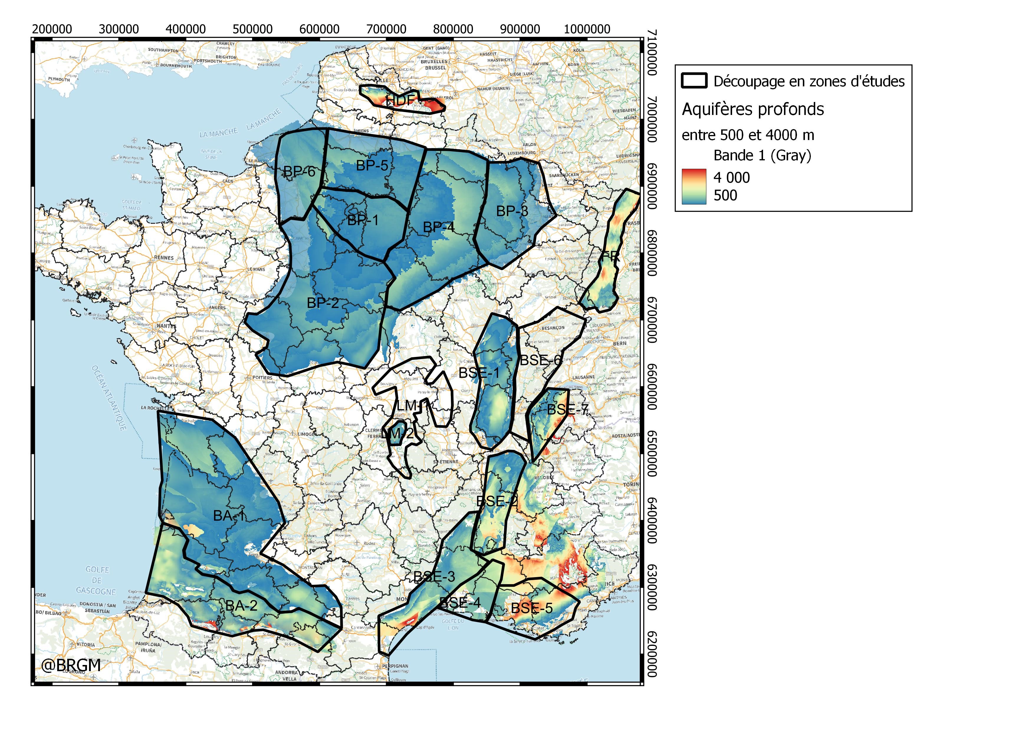 Compn inventaire, proposition de découpage des bassins en zones d’études ©BRGM